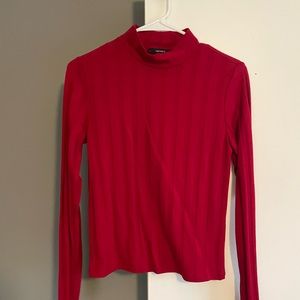 Red turtleneck sweater
